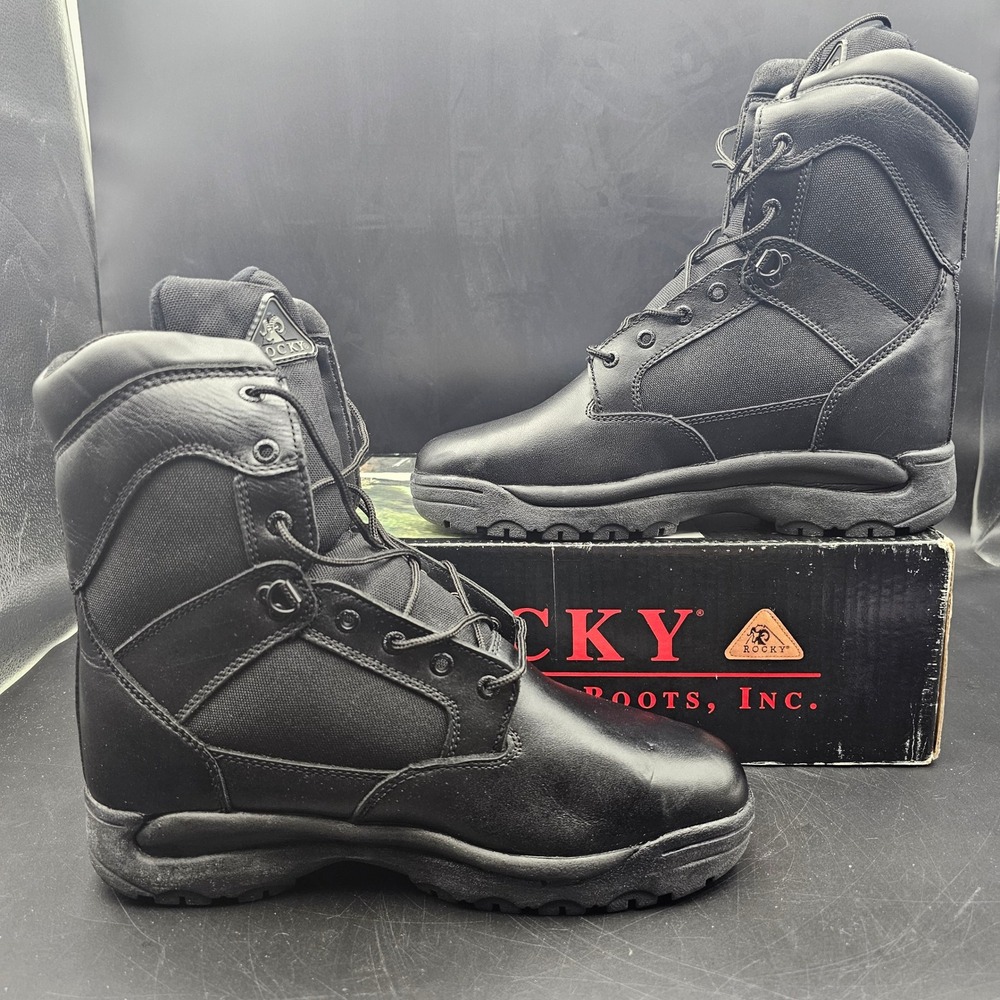 Rocky Alphaforce 8" Mens 11 M Black Leather Waterproof Steel toe Tactical Boots